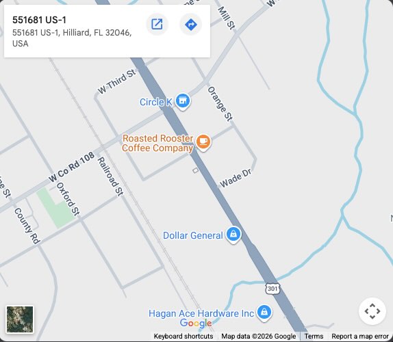 Fouraker Mechanical location map - 551681 US-1, Hilliard, FL 32046